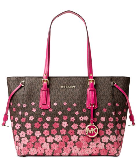 michael kors purses brown with flowers on it|Michael Kors brown suede purse.